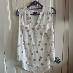 Torrid Harper tank (size 00) ivory w/rose gold palm trees